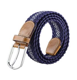 Stylish Braided Elastic Stretch Belt Dark-Blue Pattern Mens/Womens Belts