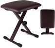 5 Core Keyboard Bench Adjustable Piano Stool Comfortable Thick Padded Heavy Duty Musician Seat - KBB 02 BR