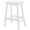 2pcs Pine Wood Saddle Seat Bar Stool White