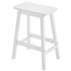 2pcs Pine Wood Saddle Seat Bar Stool White