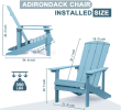 Patio Hips Plastic Adirondack Chair Lounger Weather Resistant Furniture for Lawn Balcony in Lake Blue