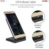 5 Core Magsafe Charger Portable Wireless Charging Station Fast Phone Charger Stand w Sleep Friendly LED 2 Charging Coil -10W Black