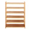 Concise Rectangle 6 Tiers Bamboo Shoe Rack Wood Color