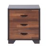 Walnut and Espresso 3-drawer Rectangular Accent Table