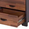 Walnut and Espresso 3-drawer Rectangular Accent Table