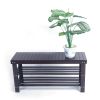 90cm Strip Pattern 3 Tiers Bamboo Stool Shoe Rack Coffee