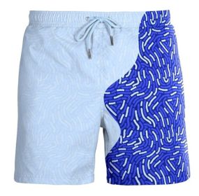 Discoloration In Water  Beach Sports Fitness Shorts  Quick-Drying Swimming Trunks  Temperature Change (Option: Sapphire fingerprint-M)