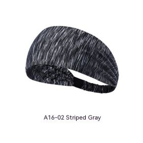 Quick-drying Antiperspirant Yoga Hair Band For Women (Option: Striped Gray)