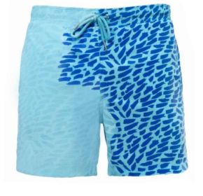 Discoloration In Water  Beach Sports Fitness Shorts  Quick-Drying Swimming Trunks  Temperature Change (Option: Speckled blue-2XL)