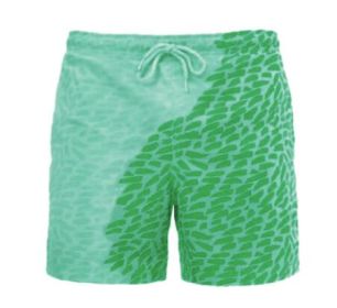 Discoloration In Water  Beach Sports Fitness Shorts  Quick-Drying Swimming Trunks  Temperature Change (Option: Speckled Green-2XL)