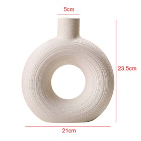 2Pcs Nordic Ceramic Vase Snuggle Set White Matte Creative Vase INS Flower Pot Living Room Home Offical Desktop Decor Accessories (Color: Single vase)