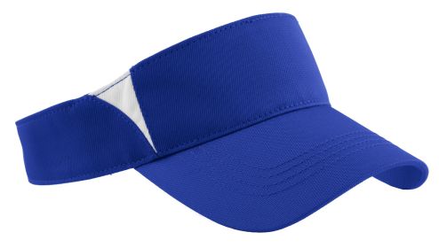 Sport-Tek Dry Zone Colorblock Visor STC13 (Color: True Royal/ White)