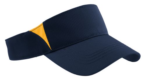 Sport-Tek Dry Zone Colorblock Visor STC13 (Color: True Navy/ Gold)