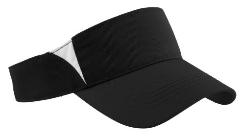 Sport-Tek Dry Zone Colorblock Visor STC13 (Color: Black/ White)