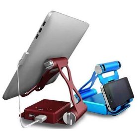 Podium Style Stand With Extended Battery Up To 200% For iPad; iPhone And Other Smart Gadgets (Color: GOLD)