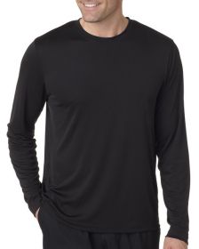 Adult Cool DRI® with FreshIQ Long-Sleeve Performance T-Shirt - BLACK - S (Color: Black)