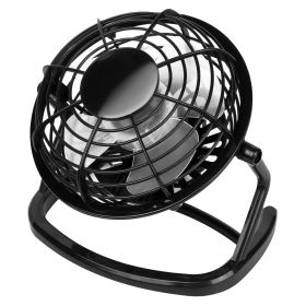 Personal USB Fan 360 Degree Rotation Desk Table Cooling Fan Quiet Laptop Cooler Air Circulator (Color: Black)