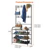 Entryway Coat Hat Rack Shoe Storage Shelf Shoe Rack Freestanding Hall Tree Garment Hanger Stand Clothes Shoe Organizer Combo